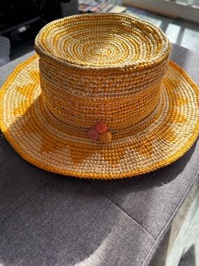 Panama style straw hat handwoven Ecuador toquilla straw summer resort hat